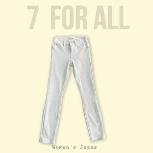 Super cute suede 7 skinny jeans in camel white​​​